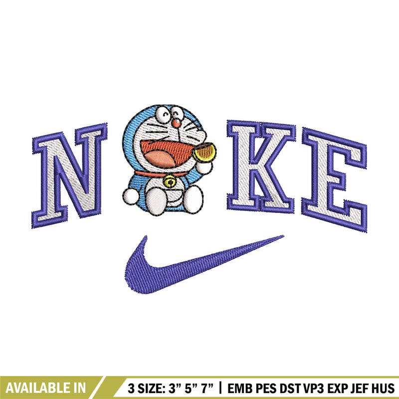 Nike doraemon embroidery design, Doraemon embroidery, Emb design, Embroidery shirt, Embroidery file, Digital download.jpg