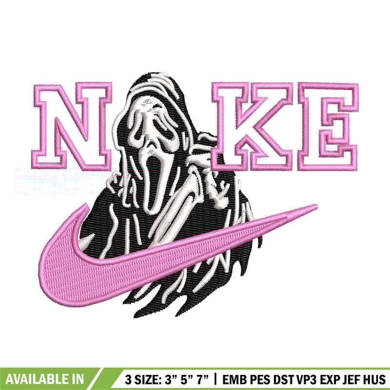 Nike ghost embroidery design, Horror embroidery, Nike design, Embroidery shirt, Embroidery file, Digital download.jpg