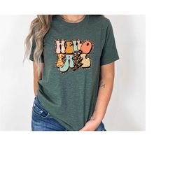 hello fall leopard shirt, cute fall shirt, fall shirts, fall t-shirt, happy fall shirts, autumn shirt, november shirt