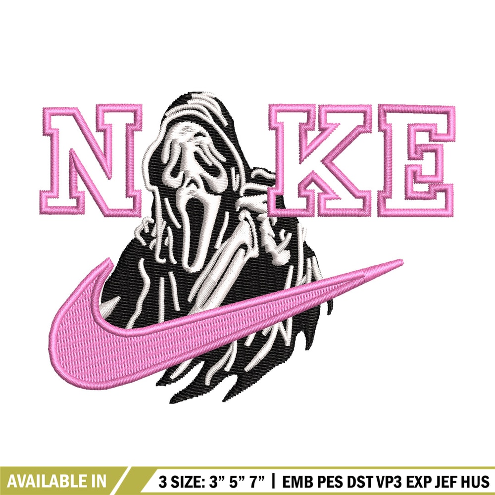 Nike ghost embroidery design, Horror embroidery, Nike design, Embroidery shirt, Embroidery file, Digital download.jpg