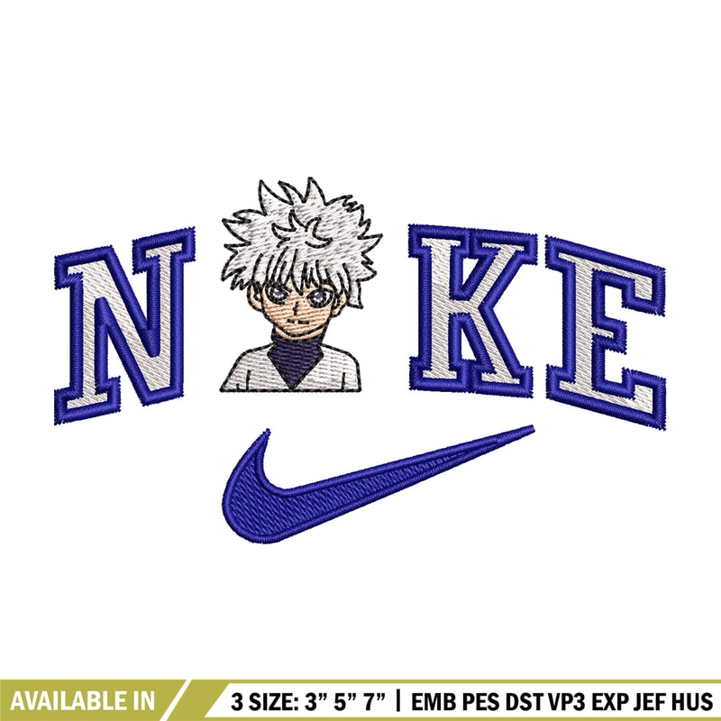 Nike Killua embroidery design, HxH embroidery, Nike design, Embroidery shirt, Embroidery file, Digital download.jpg