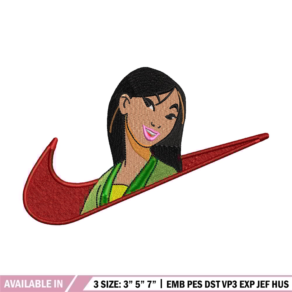 Nike Mulan embroidery design, Nike Mulan embroidery, Nike design, cartoon design, cartoon shirt, Digital download.jpg