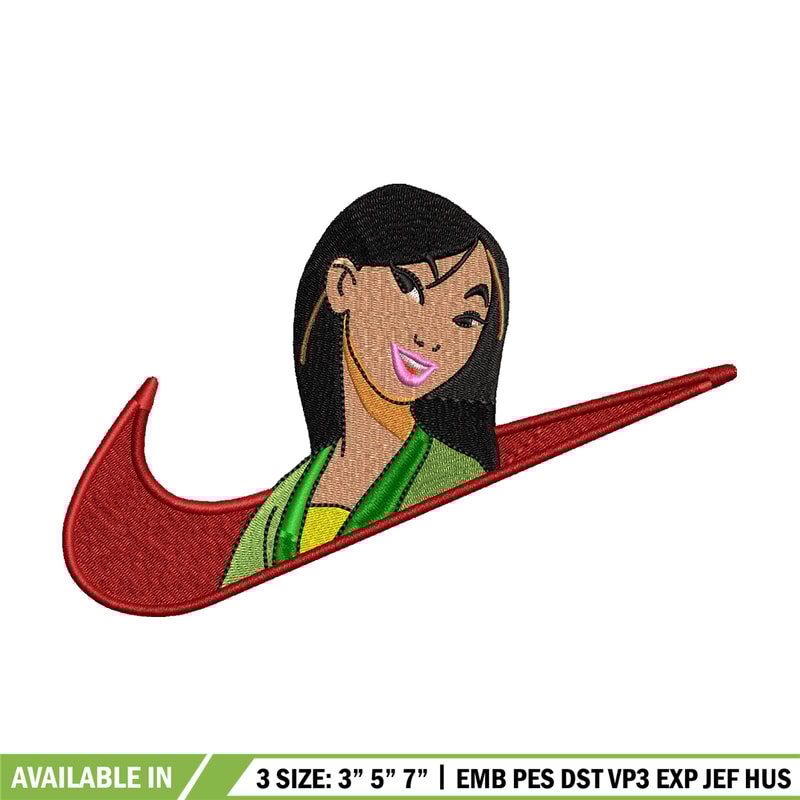 Nike Mulan embroidery design, Nike Mulan embroidery, Nike design, cartoon design, cartoon shirt, Digital download.jpg