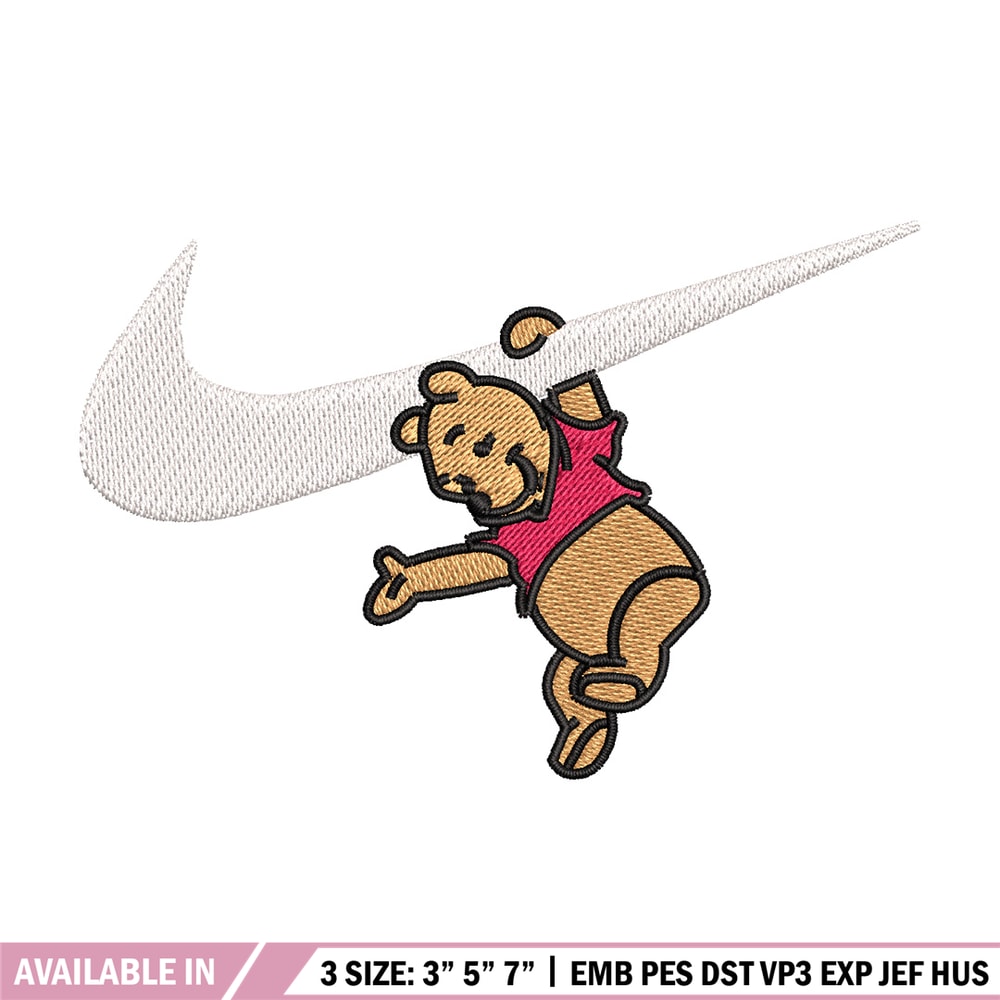 Nike pooh embroidery design, Disney pooh embroidery, Nike design, Embroidery shirt, Embroidery file, Digital download.jpg