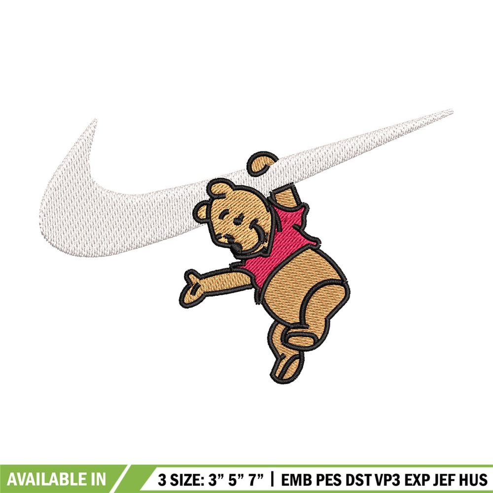 Nike pooh embroidery design, Disney pooh embroidery, Nike design, Embroidery shirt, Embroidery file, Digital download.jpg
