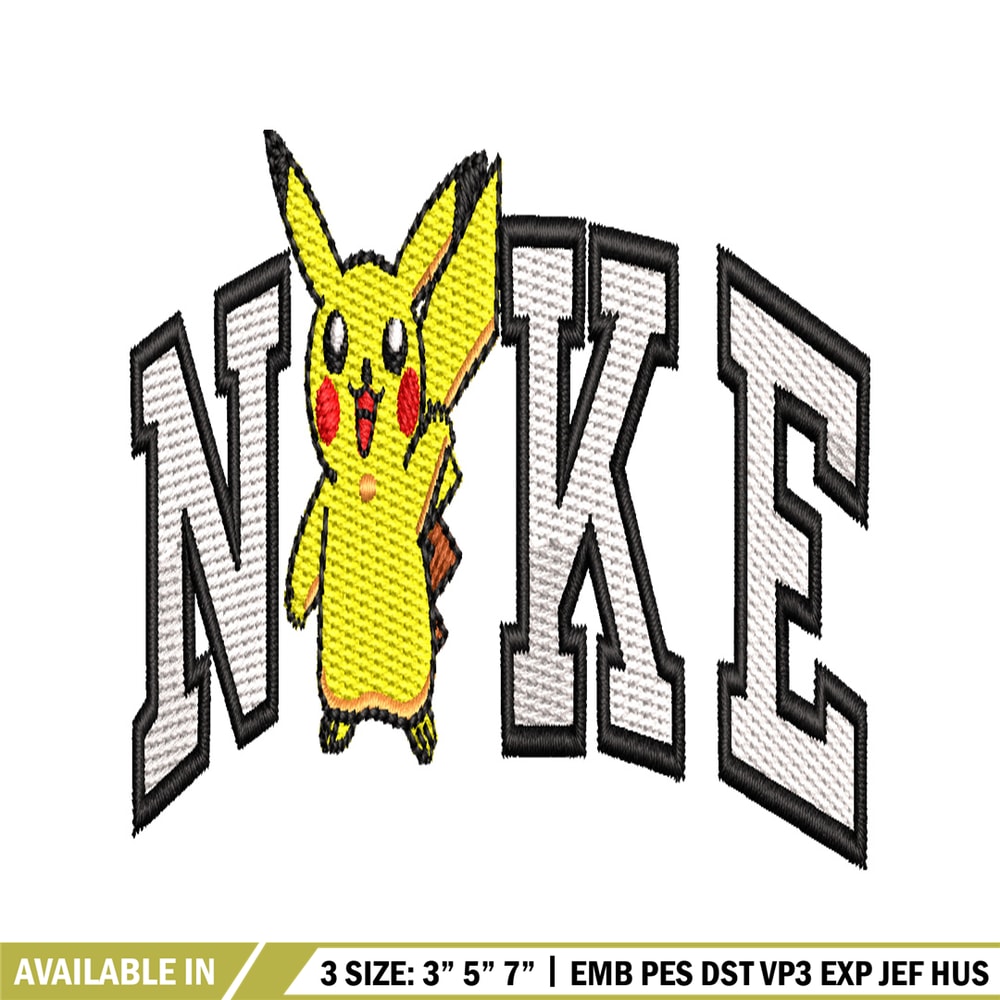 Nike Pikachu embroidery design, Pokemon embroidery, Nike design, embroidery file, anime shirt, Digital download.jpg