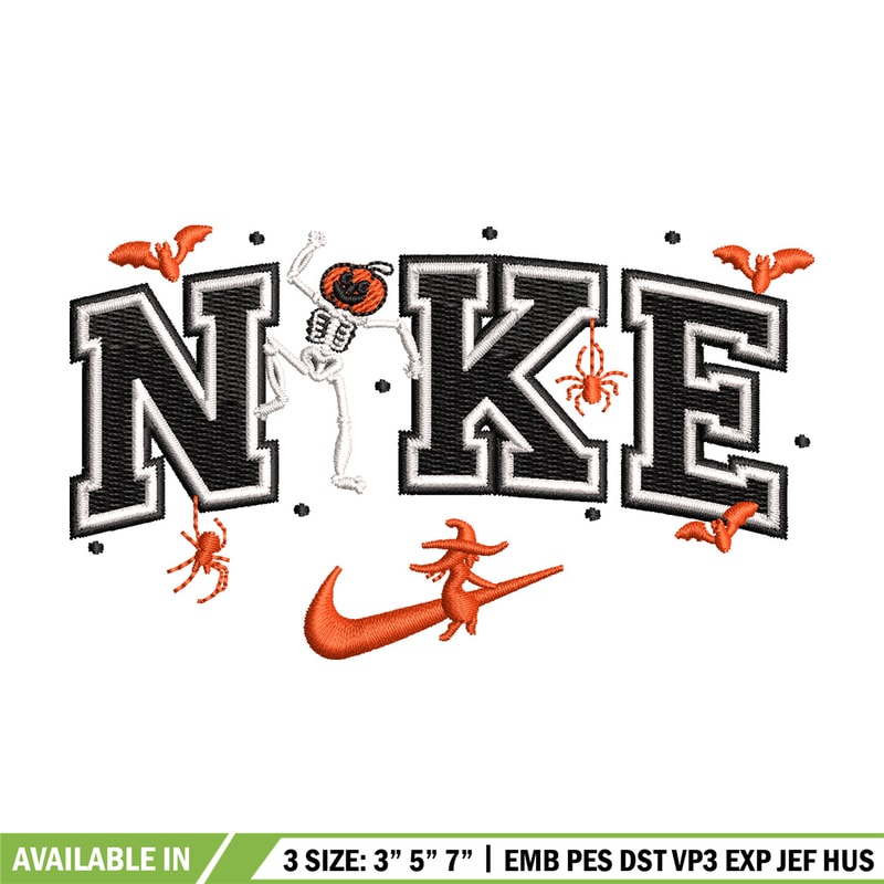 Nike pumpkin embroidery design, Halloween embroidery, Nike design, Embroidery file,Embroidery shirt, Digital download.jpg