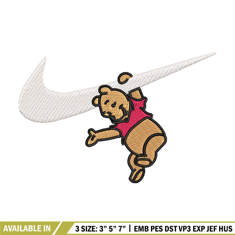 Nike pooh embroidery design, Disney pooh embroidery, Nike design, Embroidery shirt, Embroidery file, Digital download.jpg