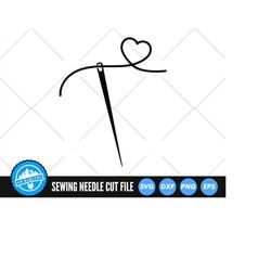 sewing needle with heart svg files | sewing cut files | sewing needle svg vector files | sewing needle clip art
