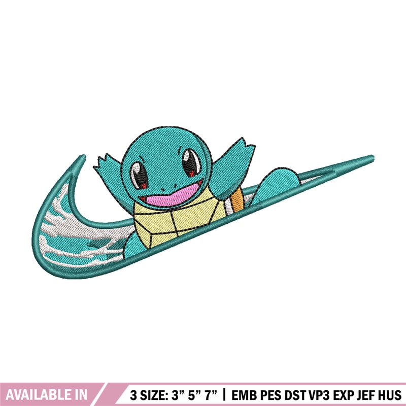 Nike Squirtle embroidery design, Pokemon embroidery, Nike design, anime design, anime shirt, Digital download.jpg