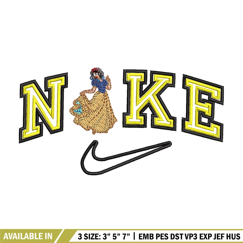 Nike snow white embroidery design, Disney embroidery, Nike design, Embroidery shirt, Embroidery file,Digital download.jpg