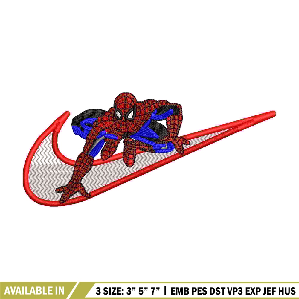 Nike Spiderman Logo embroidery design, Spiderman embroidery, Nike design, movie design, movie shirt, Digital download.jpg