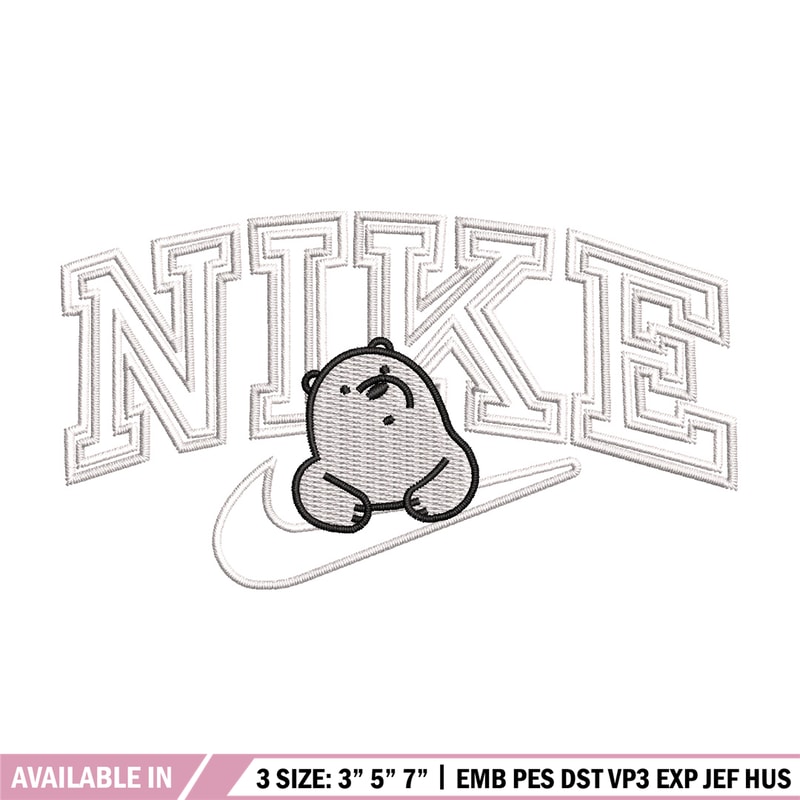 Nike white bear embroidery design, Cartoon embroidery, Nike design, Embroidery shirt, Embroidery file,Digital download.jpg