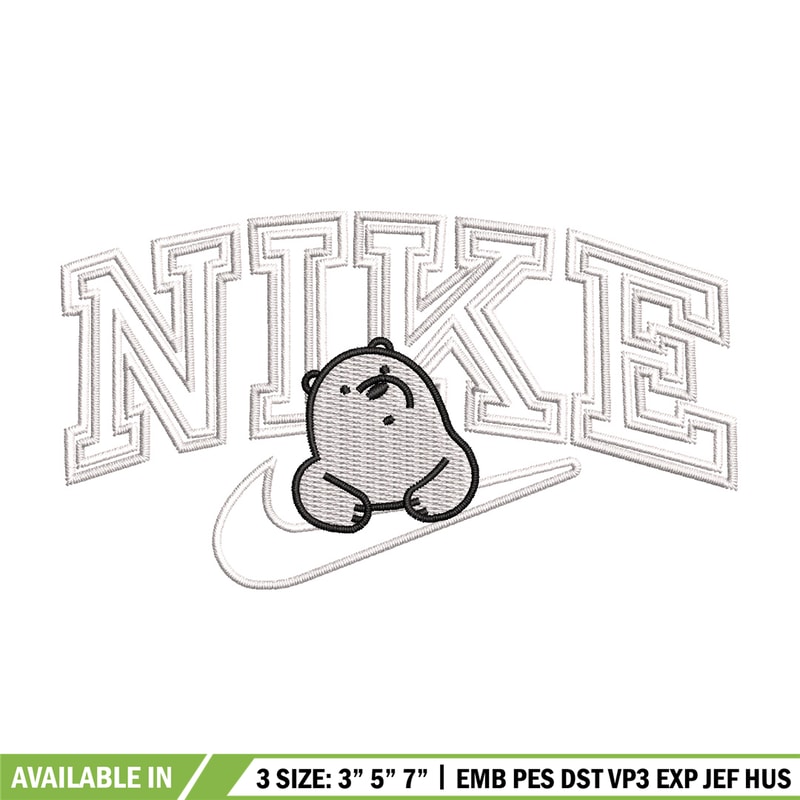 Nike white bear embroidery design, Cartoon embroidery, Nike design, Embroidery shirt, Embroidery file,Digital download.jpg