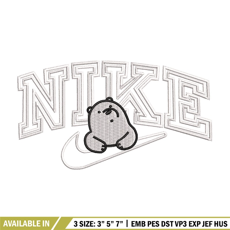Nike white bear embroidery design, Cartoon embroidery, Nike design, Embroidery shirt, Embroidery file,Digital download.jpg