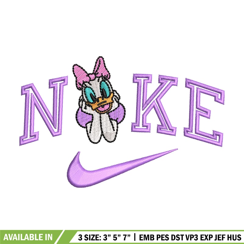 Nike x daisy duck embroidery design, Daisy embroidery, Nike design, Embroidery shirt, Embroidery file, Digital download.jpg
