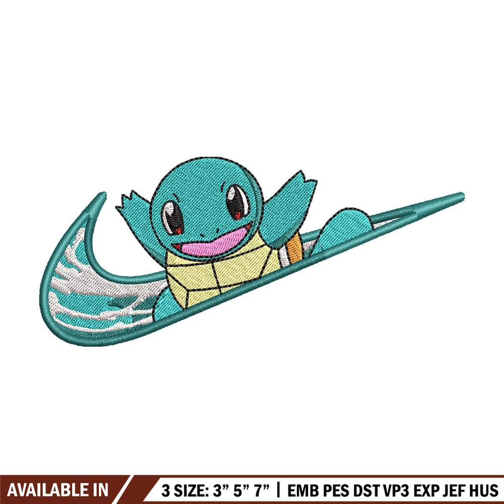 Nike Squirtle embroidery design, Pokemon embroidery, Nike design, anime design, anime shirt, Digital download.jpg