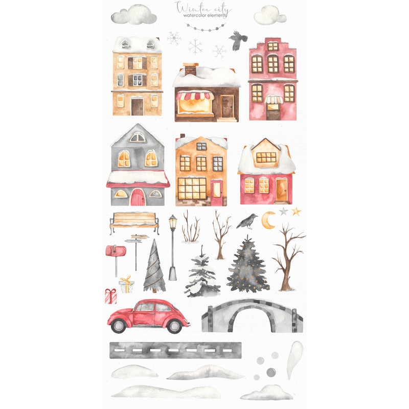 2 Winter city watercolor elements.jpg