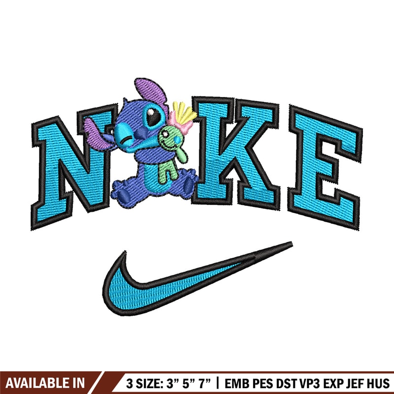 Nike stitch cute embroidery design, Stitch embroidery, Nike design, Embroidery shirt, Embroidery file, Digital download.jpg