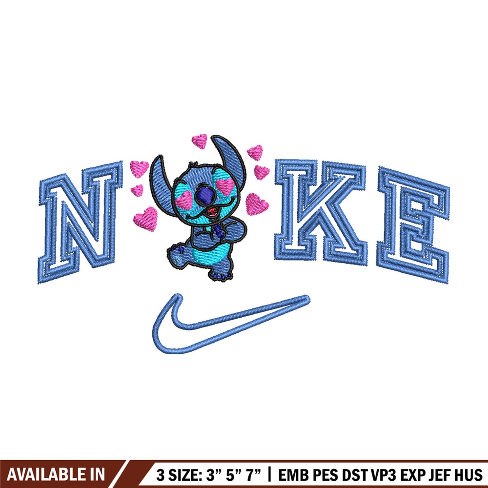Nike stitch heart embroidery design, Stitch embroidery, Nike design, Embroidery file,Embroidery shirt, Digital download.jpg