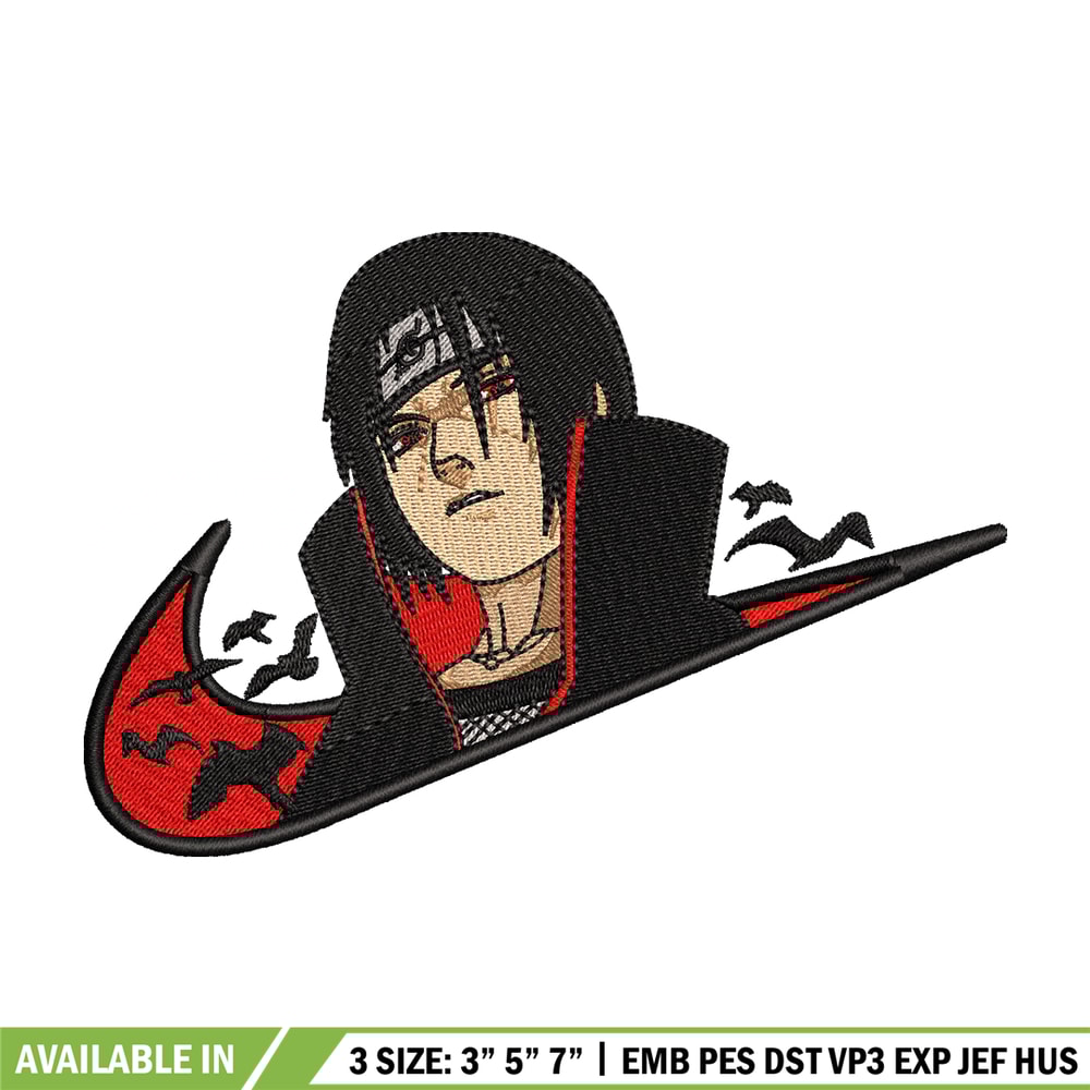 Nike x Itachi V2 embroidery design, Naruto embroidery, Nike design, anime design, anime shirt, Digital download.jpg