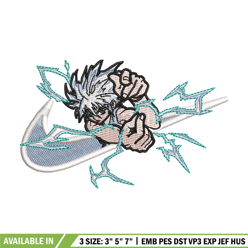 Nike x Killua embroidery design, Hunter x hunter embroidery, Nike design, anime design, anime shirt, Digital download.jpg