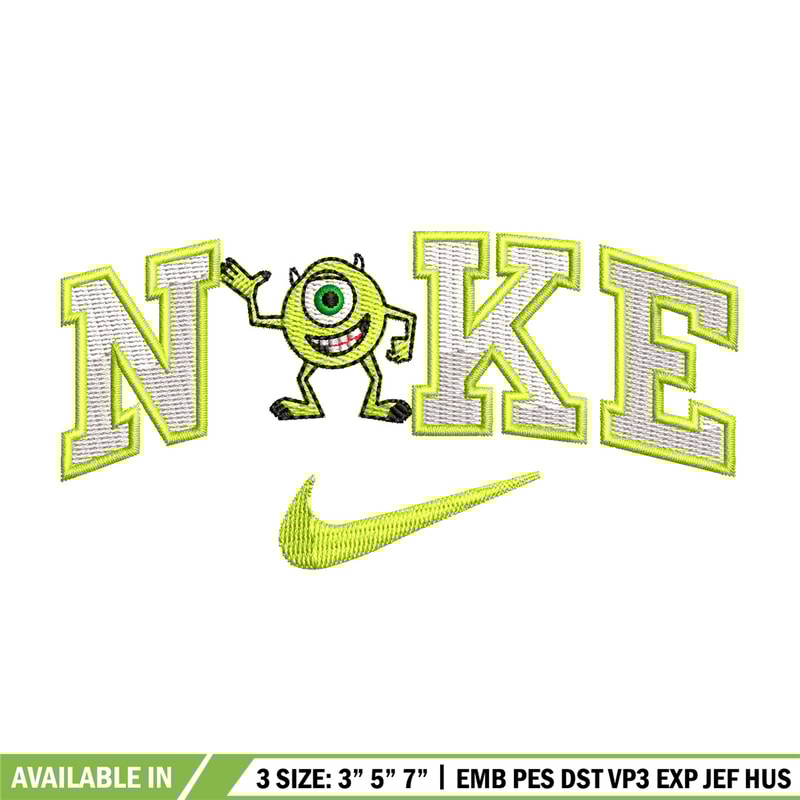Nike x mike embroidery design, Disney embroidery, Nike design, Embroidery shirt, Embroidery file, Digital download.jpg