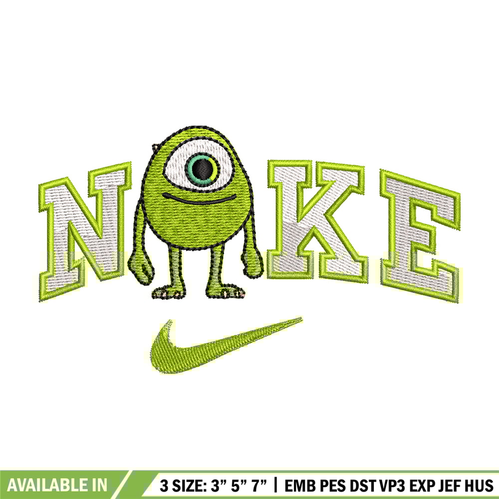 Nike x mike embroidery design, Disney monster embroidery, Nike design,Embroidery file,Embroidery shirt,Digital download.jpg