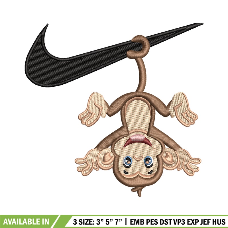 Nike x monkey embroidery design, Monkey embroidery, Nike design, Embroidery shirt, Embroidery file, Digital download.jpg