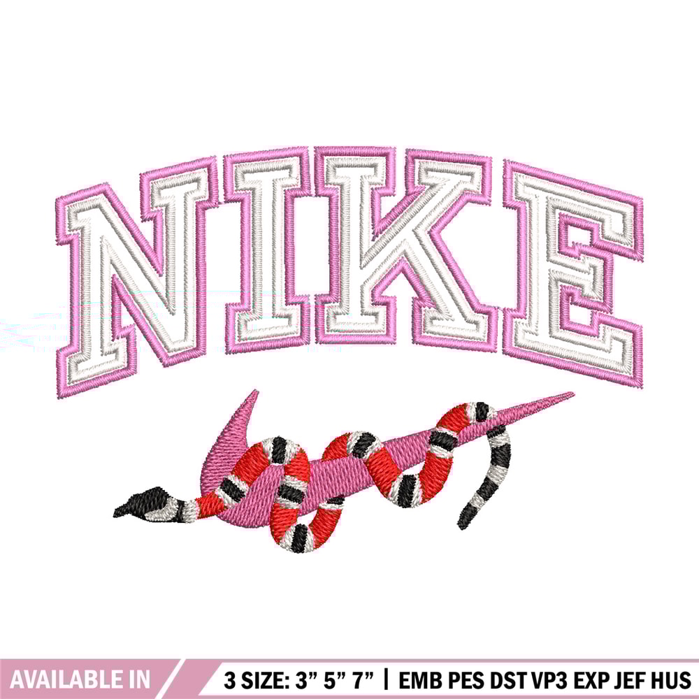 Nike x snake embroidery design, Snake embroidery, Nike design, Embroidery shirt, Embroidery file, Digital download.jpg