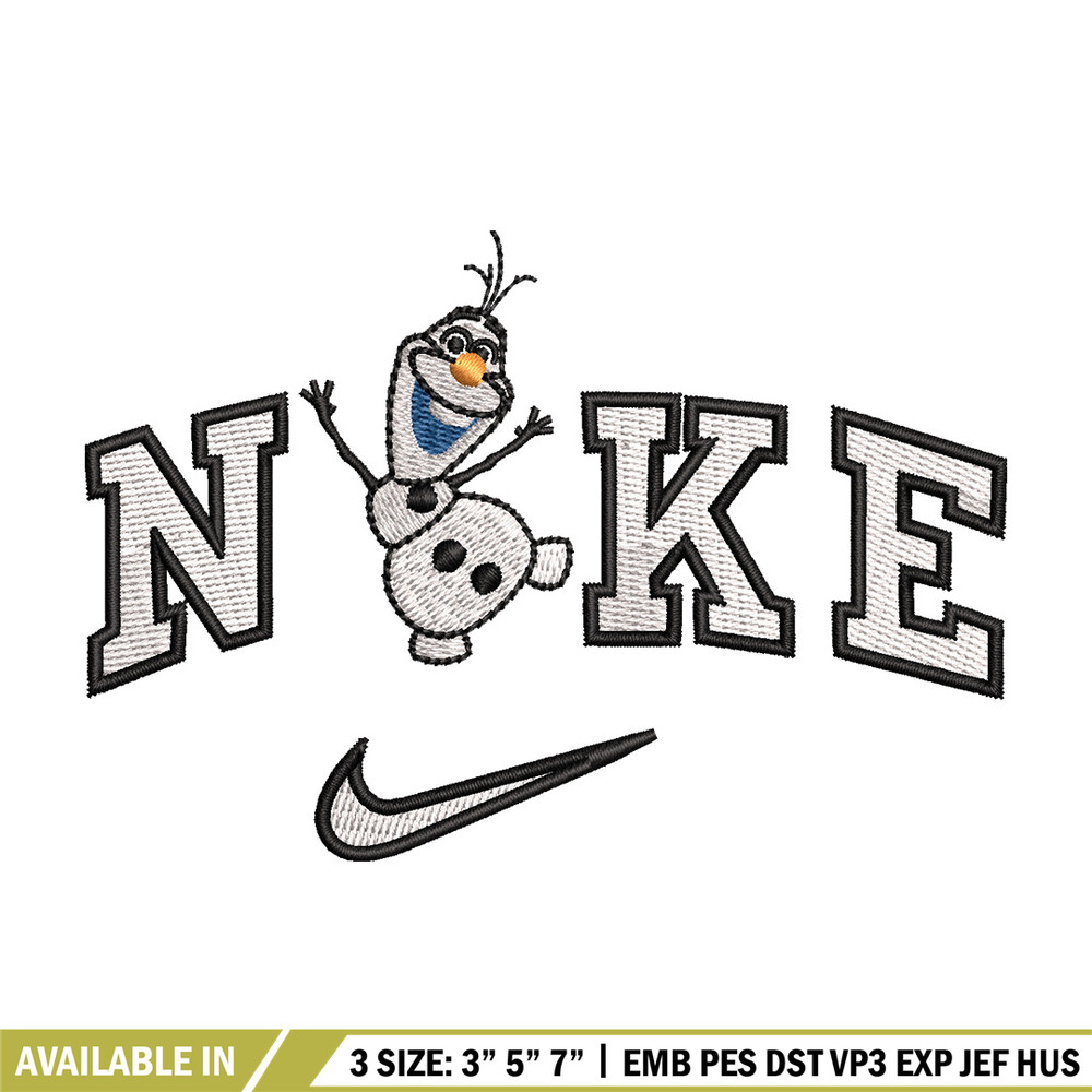 Nike x olaf embroidery design, Disney embroidery, Nike design, Embroidery shirt, Embroidery file, Digital download.jpg