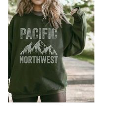 pacific northwest crewneck sweatshirt, mountain sweatshirt, pnw sweatshirt, travel sweatshirt, mountain sweater, outdoor