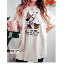 disney witch minnie halloween comfort colors, it's the most wonderful time of shirt, halloween black cat, halloween pump
