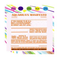 aquarius's manifesto respect them, birthday svg, birthday gift, birthday anniversary, birthday party, birthday gift idea