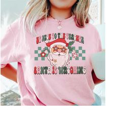 comfort colors christmas teacher shirt, retro santa teacher tshirt, teacher clothes, teacher christmas shirt, xmas teach