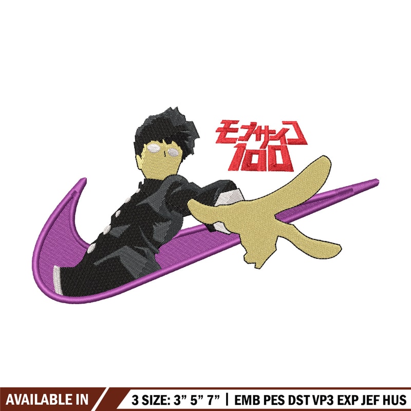 Nike x mob embroidery design, Mob psycho embroidery, Nike design, Embroidery shirt, Embroidery file, Digital download.jpg