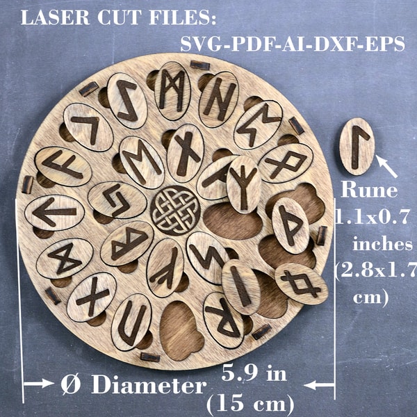 Digital laser cut file for Celtic runes set in round box, Wo | Inspire ...