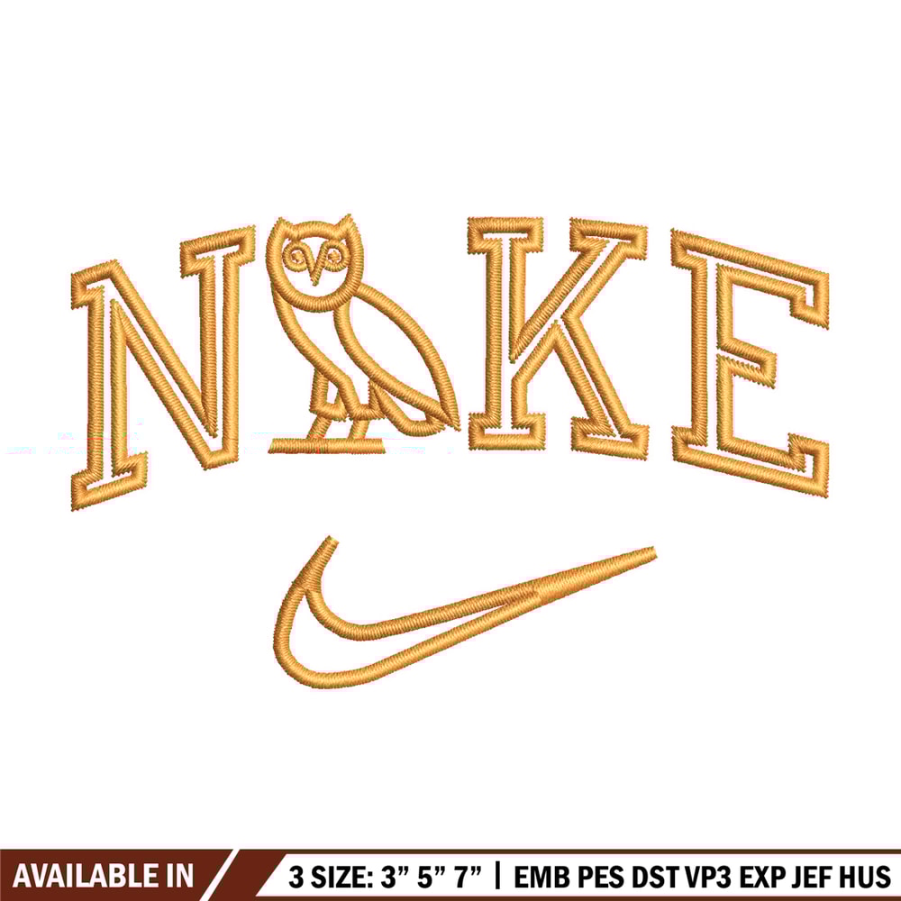Nike x owl embroidery design, Owl embroidery, Nike design, Embroidery file, Embroidery shirt, Digital download.jpg