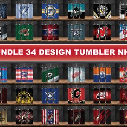 Bundle 34 Design Tumbler NHL Hockey, NHL Tumbler Warp, NHL 20oz Tumbler PNG Instant Download 35