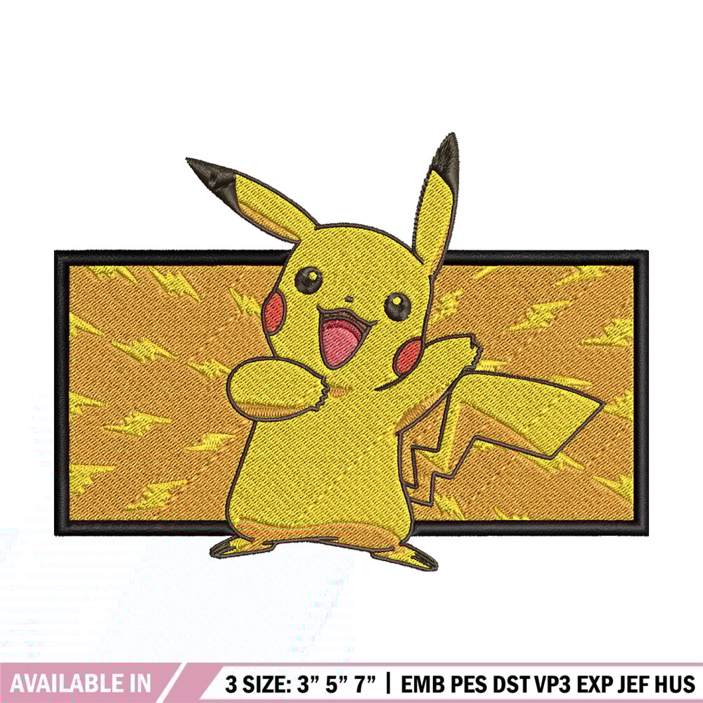 Pikachu box embroidery design, Pokemon embroidery, Anime design, Embroidery file, Digital download, Embroidery shirt.jpg