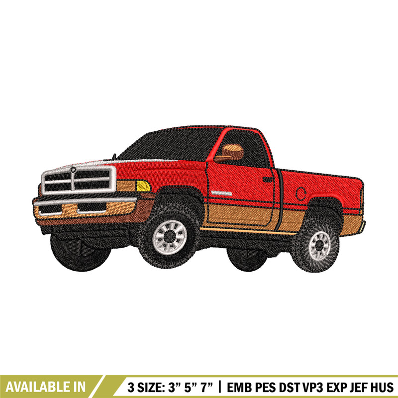 Pickup truck red embroidery design, Pickup truck embroidery, logo design, logo shirt, Embroidery shirt, Instant download.jpg
