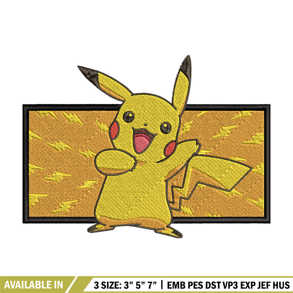 Pikachu box embroidery design, Pokemon embroidery, Anime design, Embroidery file, Digital download, Embroidery shirt.jpg