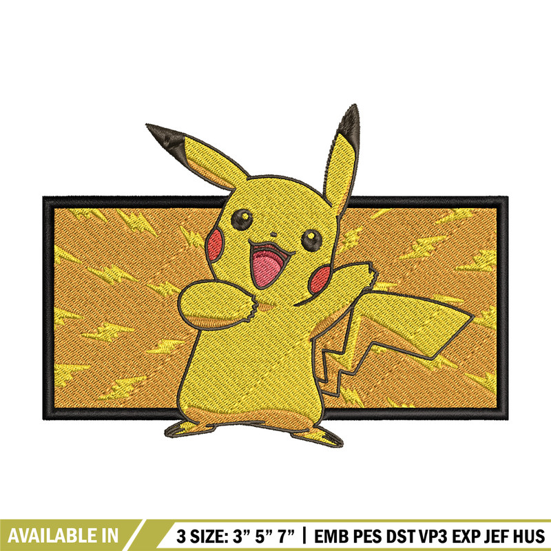 Pikachu box embroidery design, Pokemon embroidery, Anime design, Embroidery file, Digital download, Embroidery shirt.jpg