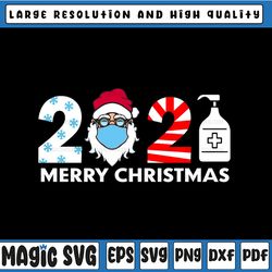 merry christmas 2021 svg santa face with face mask svg mery christmas svg png dxf digital download