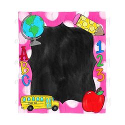 Chalkboard School Frame Sublimation PNG Design | First Day Of School | Hand Drawn | Back to school | 1st day of | Girl |