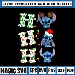 ho ho ho stitch christmas png, stitch christmas vacation png, christmas gifts, snowmen, reindeer, stitch 2021 sublimatio