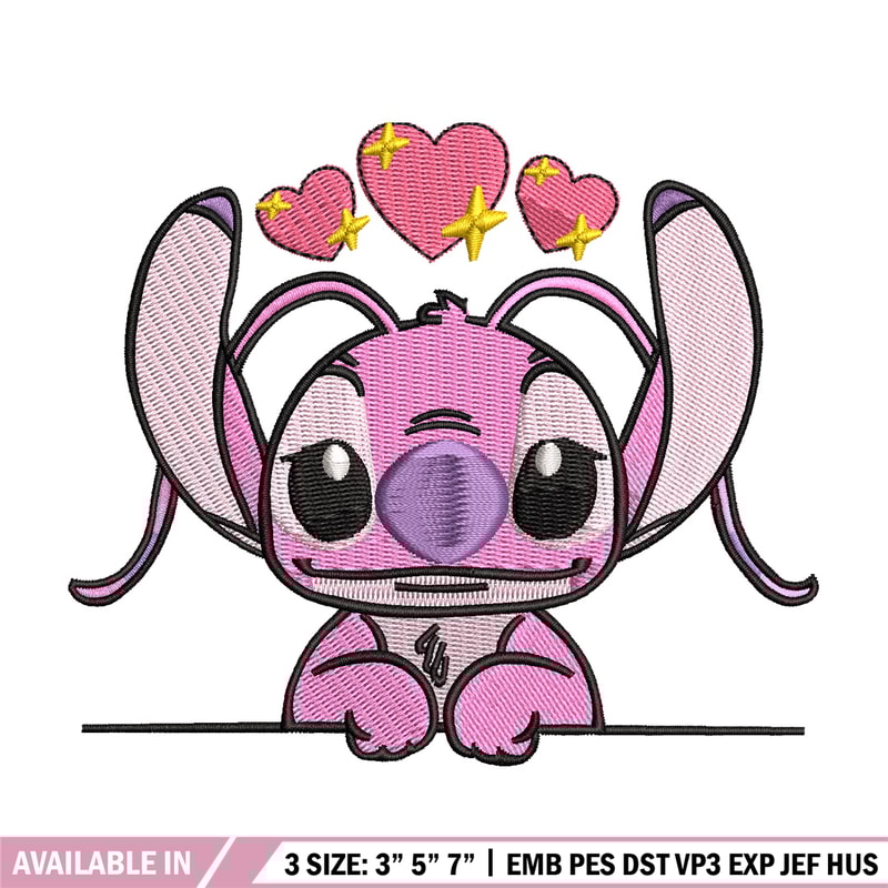 Pink stitch embroidery design, Stitch embroidery, Emb design, Embroidery shirt, Embroidery file, Digital download.jpg