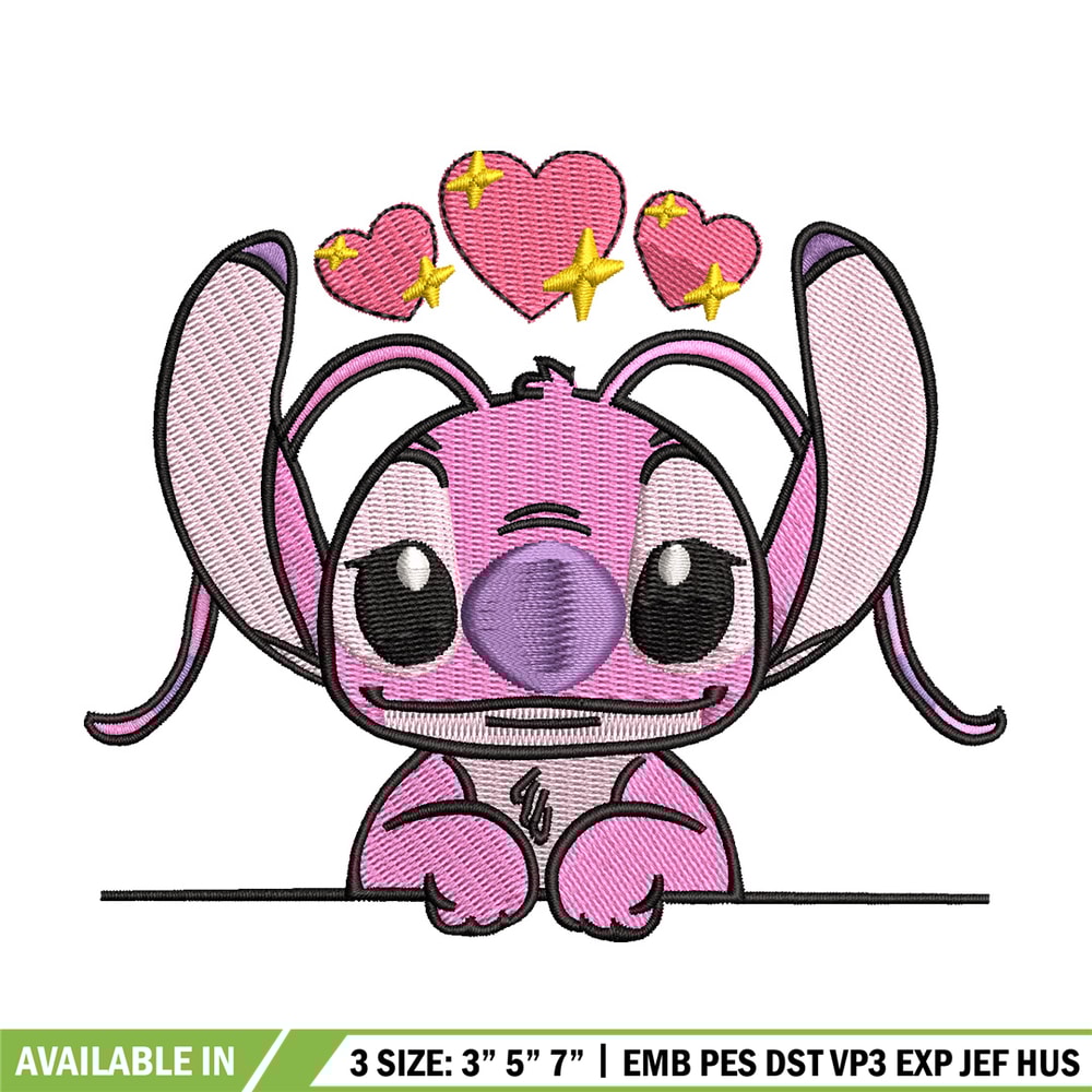 Pink stitch embroidery design, Stitch embroidery, Emb design, Embroidery shirt, Embroidery file, Digital download.jpg