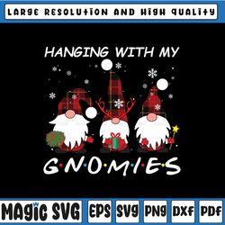 Hanging With Gnom-ies PNG, Gnome Christmas Xmas Buffalo Plaid Red PNG, Christmas Gnome Png, Kids Funny Christmas png Sub