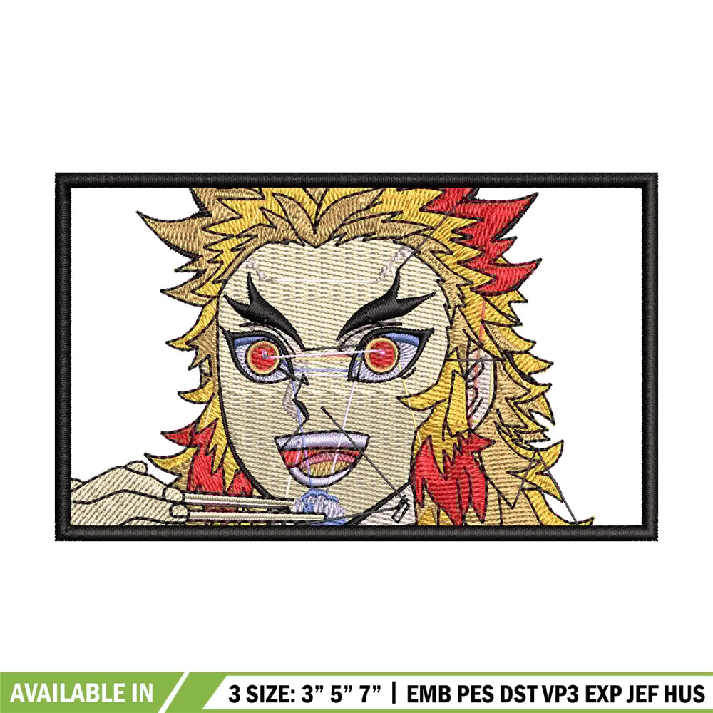 Rengoku rectangle embroidery design, Rengoku embroidery, Embroidery shirt, Embroidery file,Anime design,Digital download.jpg